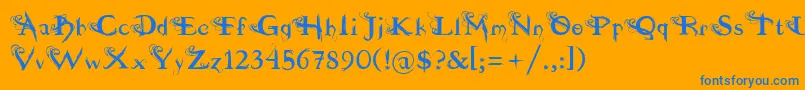 fuente  dilana Font – Blue Fonts on Orange Background