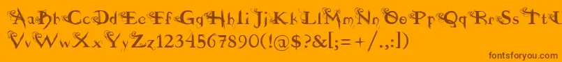 fuente  dilana Font – Brown Fonts on Orange Background