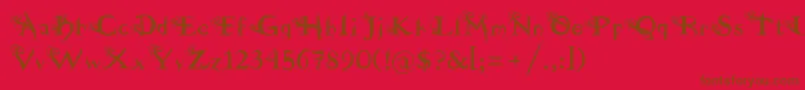 フォントfuente  dilana – 赤い背景に茶色の文字