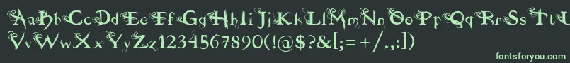 Шрифт fuente  dilana – зелёные шрифты на чёрном фоне
