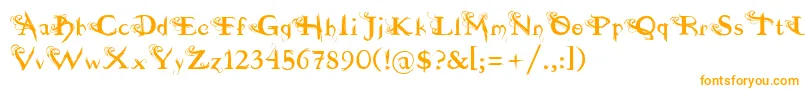 Шрифт fuente  dilana – оранжевые шрифты на белом фоне