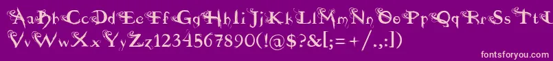 fuente  dilana Font – Pink Fonts on Purple Background