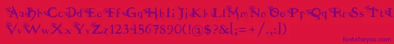 Шрифт fuente  dilana – фиолетовые шрифты на красном фоне
