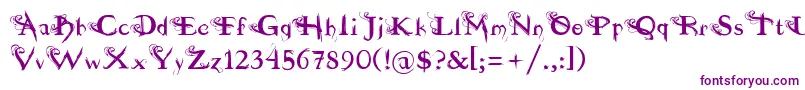 Шрифт fuente  dilana – фиолетовые шрифты на белом фоне
