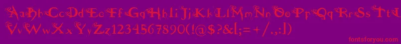 fuente  dilana Font – Red Fonts on Purple Background