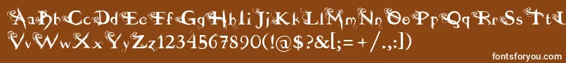 Шрифт fuente  dilana – белые шрифты на коричневом фоне