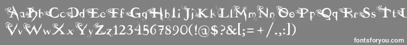 Шрифт fuente  dilana – белые шрифты на сером фоне