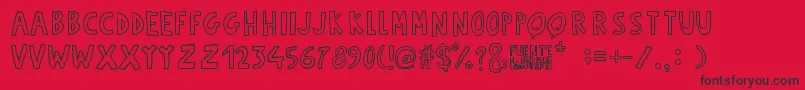 フォントFuente Manerismo – 赤い背景に黒い文字