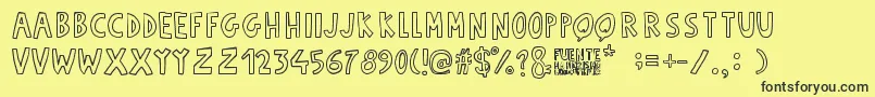 Fuente Manerismo Font – Black Fonts on Yellow Background