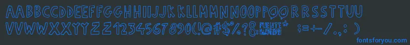 Fuente Manerismo Font – Blue Fonts on Black Background