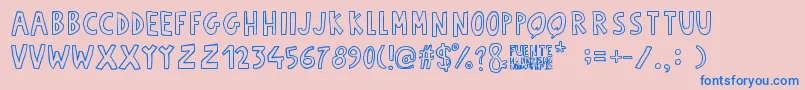 Fuente Manerismo Font – Blue Fonts on Pink Background