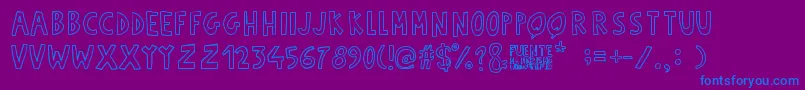 Fuente Manerismo-Schriftart – Blaue Schriften auf violettem Hintergrund