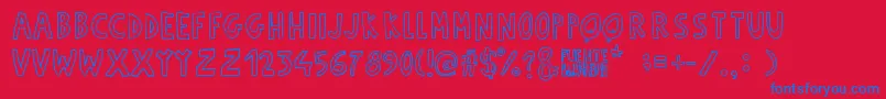 Fuente Manerismo Font – Blue Fonts on Red Background