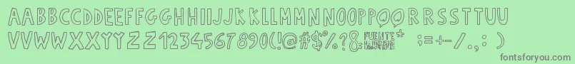 Fuente Manerismo Font – Gray Fonts on Green Background