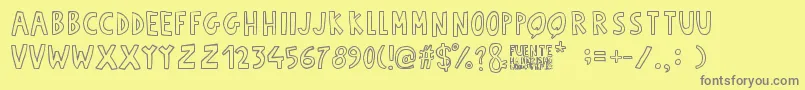 Fuente Manerismo Font – Gray Fonts on Yellow Background