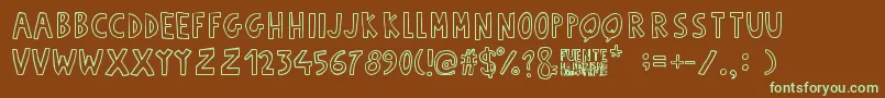 Fuente Manerismo Font – Green Fonts on Brown Background