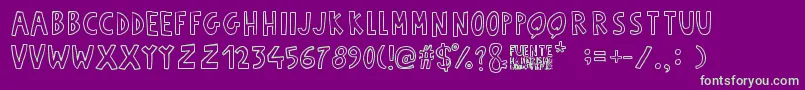 Fuente Manerismo-Schriftart – Grüne Schriften auf violettem Hintergrund