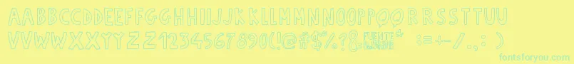 Fuente Manerismo Font – Green Fonts on Yellow Background