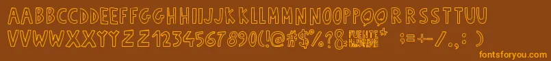 Fuente Manerismo Font – Orange Fonts on Brown Background
