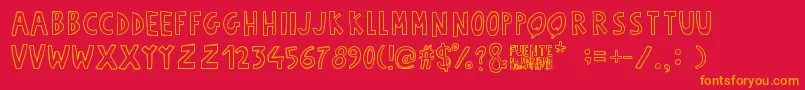 Fuente Manerismo Font – Orange Fonts on Red Background