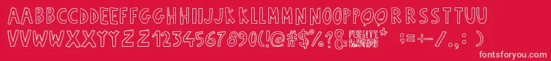 Fuente Manerismo Font – Pink Fonts on Red Background