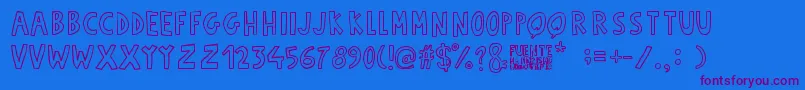 Fuente Manerismo Font – Purple Fonts on Blue Background