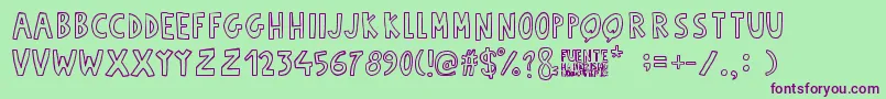 Fuente Manerismo Font – Purple Fonts on Green Background