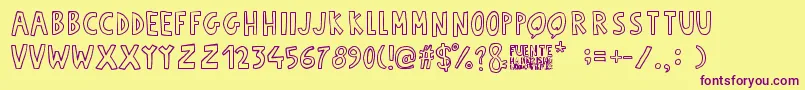 Fuente Manerismo Font – Purple Fonts on Yellow Background