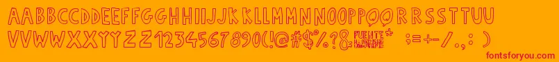 Fuente Manerismo Font – Red Fonts on Orange Background