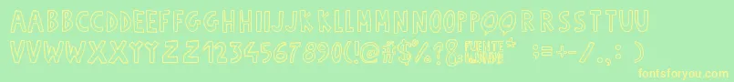Fuente Manerismo Font – Yellow Fonts on Green Background
