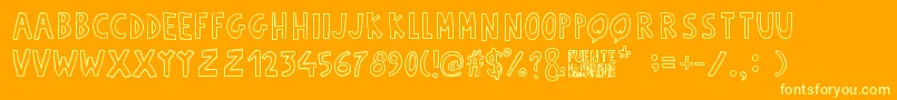 Fuente Manerismo Font – Yellow Fonts on Orange Background