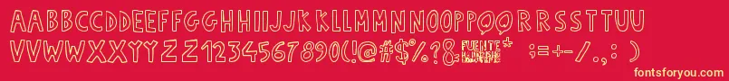 Fuente Manerismo Font – Yellow Fonts on Red Background