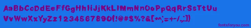 FuglyStick Font – Purple Fonts on Blue Background