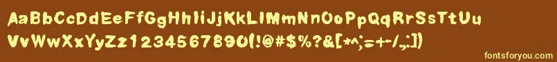 FuglyStick Font – Yellow Fonts on Brown Background