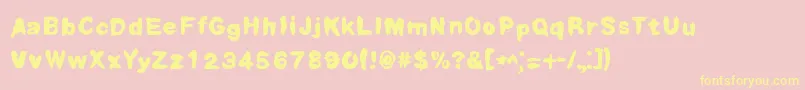 FuglyStick Font – Yellow Fonts on Pink Background