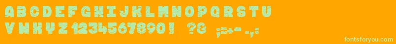 Шрифт FUGU  MAKI – зелёные шрифты на оранжевом фоне