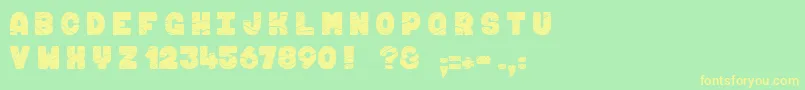 FUGU  MAKI Font – Yellow Fonts on Green Background