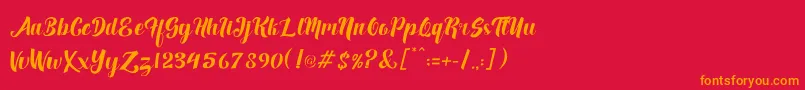 Fuister Font – Orange Fonts on Red Background