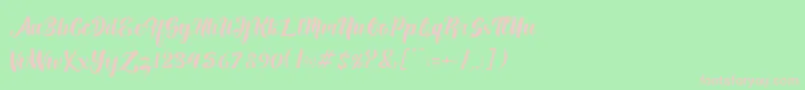 Fuister Font – Pink Fonts on Green Background