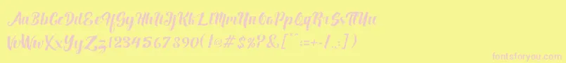 Fuister Font – Pink Fonts on Yellow Background