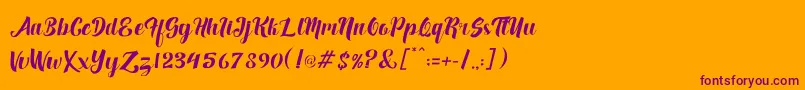 Fuister Font – Purple Fonts on Orange Background