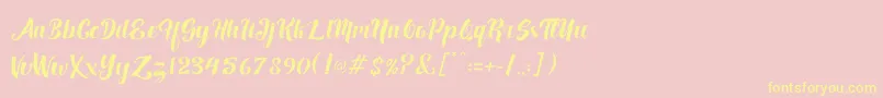 Fuister Font – Yellow Fonts on Pink Background