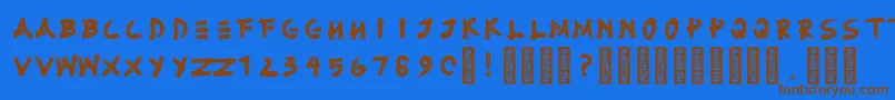 Fujimaru Regular Font – Brown Fonts on Blue Background