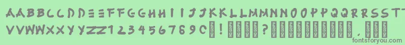 フォントFujimaru Regular – 緑の背景に灰色の文字