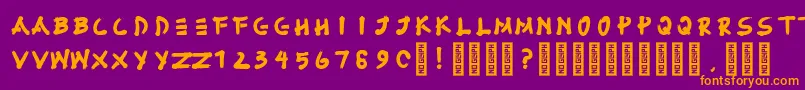 Fujimaru Regular Font – Orange Fonts on Purple Background