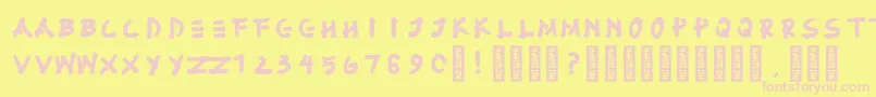 Fujimaru Regular Font – Pink Fonts on Yellow Background