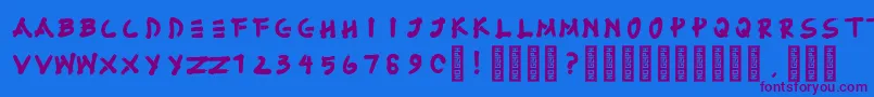 Fujimaru Regular Font – Purple Fonts on Blue Background