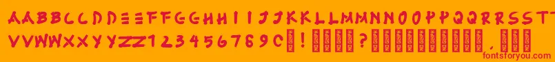 Fujimaru Regular Font – Red Fonts on Orange Background