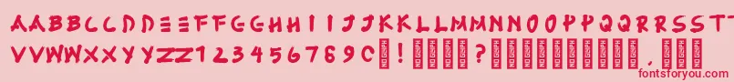 Fujimaru Regular Font – Red Fonts on Pink Background