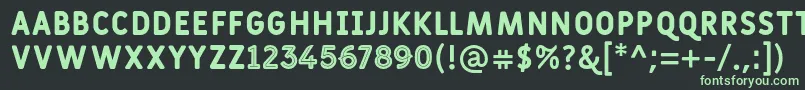 Czcionka Fulbo Tano – zielone czcionki na czarnym tle